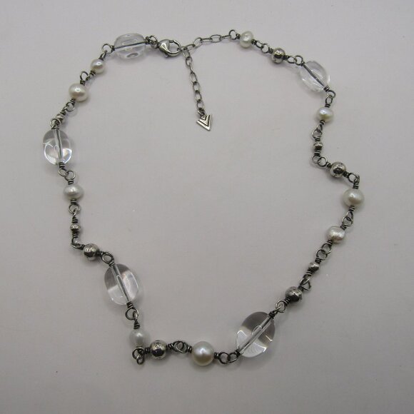 Silpada 925 Pearl and Quartz Necklace - Picture 1 of 9